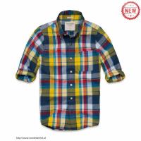 heren abercrombie fitch plaid lang overhemd moose logo geel blauw rood Lage Kosten y2hpf173